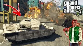 STEALING A TANK FROM AREA 51 AND THEN DRIVING IT ON THE ROADS OF SAN ANDREAS || GTA-5 || CHALLENGE