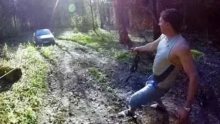 Как вытащить машину из грязи / Полиспаст это сила