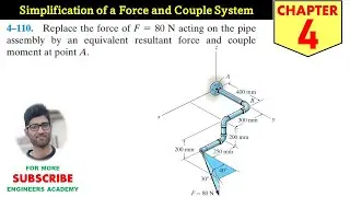 4-110 Equivalent Force Couple System Chapter 4 (Hibbeler Statics 14th Ed) Engineers Academy