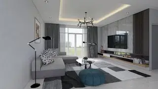 Sketchup interior design #45 How to make a living room and enscape render