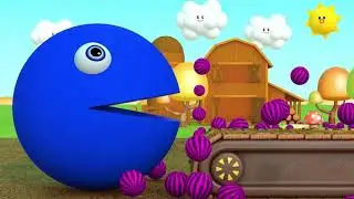 PACMAN and Farm Watermelon Fruit Surprise Toy Street Vehicle with Learn Colors for Kid Children