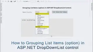 How to Grouping List Items (option) in ASP.NET DropDownList control.