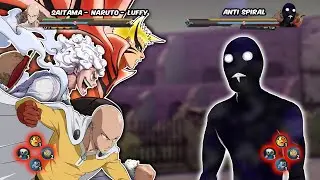 SAITAMA, NARUTO BARYON & LUFFY GEAR 5 VS ANTI SPIRAL OVERPOWER | Anime Mugen