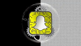 Snapchat Logo with Clock Mechanism Behind Glass, Transparent Background (Alpha Channel), Looped
