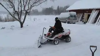 Snow plowing with Husqvarna in Sweden. Size doesn’t matter, small machine - tough on snow!