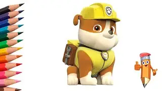 How to easily draw PAW Patrol's Rubble step by step