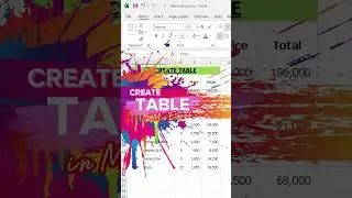 Create Table in Excel #youtubeshorts  #viralshorts #excel #exceltipsandtricks