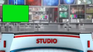 Green Screen Virtual Studio News Desk | No Copyright Stock Video