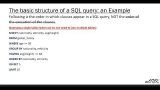 SQL basic structure and the first SQL query
