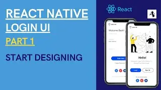 React Native | Beautiful responsive App UI | Login Screen UI Design | Part - 1