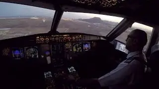 A320 Landing at Dusk in Madinah, Cockpit view landing Rwy 17