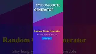 How To Build Random Quote Generator#javascript #html #shortsvideo #youtubeshorts #trending #css
