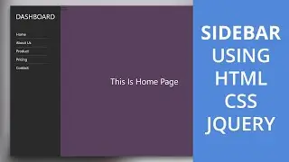 Dashboard Sidebar Using HTML and CSS | Hindi Web Design Tutorial
