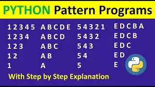 Printing Numbers & Alphabets in Inverted Right Angle Triangle| Pattern Program | Part-7|