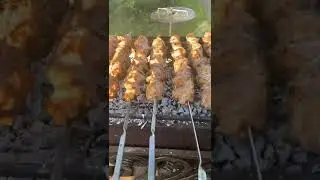 Шашлык. Кованый мангал. Картошка на диске.