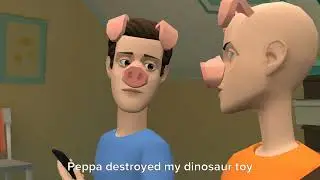 Peppa Pig Destroys George's Dinosaur Toy/Grounded
