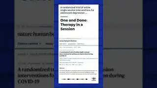 E1 : One and Done: Therapy in a Session