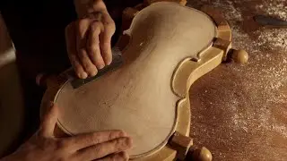 Making the Arching of the Violin Top - Wood Carving ASMR