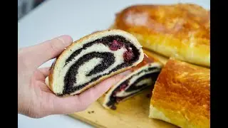 ЛЮБИМЫЙ маковый рулет с вишней. Идеальное дрожжевое тесто. Секрет приготовления маковой начинки.