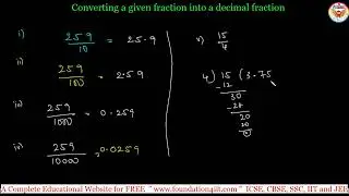 Converting a Given Fraction into a Decimal Fraction || Class 7 Maths ||