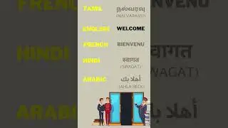 One word in 5 different languages #french #english #tamil #hindi #arabic #shorts #welcome