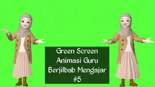 Green Screen Animasi Guru Berjilbab Mengajar #5