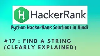 #17 Hackerrank : Find a String | Python HackerRank Solutions in Hindi | 