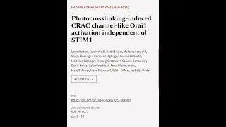 Photocrosslinking-induced CRAC channel-like Orai1 activation independent of STIM1 | RTCL.TV