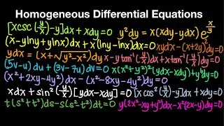 Homogeneous Differential Equations Part 1 (Live Stream)