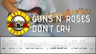 GUNS N' ROSES - DON'T CRY (Solo) | Guitar Cover Tutorial + FREE TAB (PDF)
