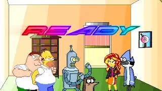 Mugen Request Homer, MVC Peter & Bender vs Sunset Shimmer, Mordecai & Rigby