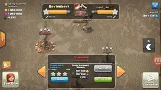 Clash of Clans Klan savaşı th9 / köy binası 9 köyü üçlemek | Golem domuz büyücü pekka saldırısı
