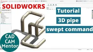 how to make 3d pipe by using swept boss base command in solidworks| solidworks tutorial for beginner