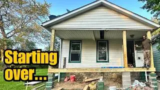 Reviving a 100+ Year Old House with a Brand NEW Porch! Neglected Hoarder House Part 19