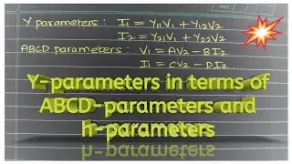 abcd-parameters to Y-parameters conversion | Two port Networks