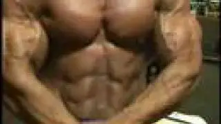 Bodybuilder Armon Adibi poses, trains pecs
