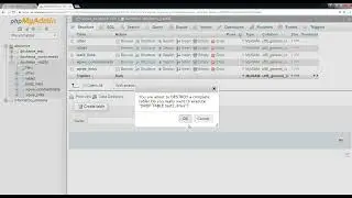 How to delete database table via phpMyAdmin in cPanel - Course +HD + Latest - P23