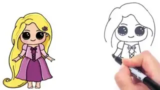 How to Draw Rapunzel from Tangled 💕 Cute and simple ( very easy ) #rapunzel #rapunzeldrawing