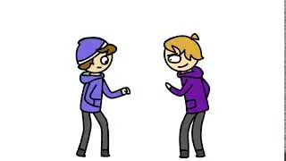 Purpled and Zyph play “rock paper scissors”