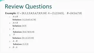 Set Theory Review Questions
