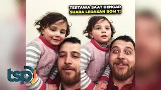 Tidak Ingin Anaknya Trauma, Ayah di Suriah Ini Ajarkan Anaknya Tertawa Saat Ledakan Bom