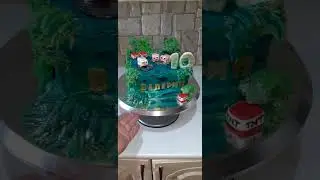 Торт в стиле Майнкрафт.На 10 лет