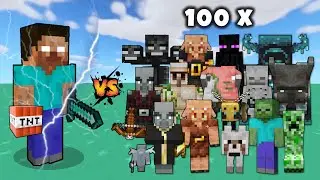Herobrine vs 100x All Minecraft Mobs | Minecraft mob battle