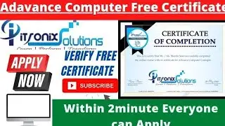Computer Course Free Certificate | Free Computer Certificate | Free Verified Certification