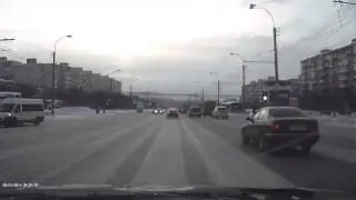 01.02.2015 Мурманск Жесть ДТП лобовое столкновение на перекрестке