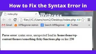 How to Fix the Syntax Error in WordPress