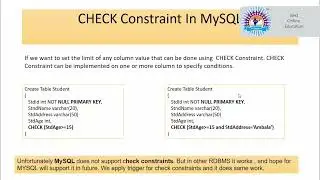 44 Check Constraint In MySQL