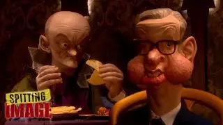 Michael Gove Takes Dominic Cummings for a Curry | Spitting Image