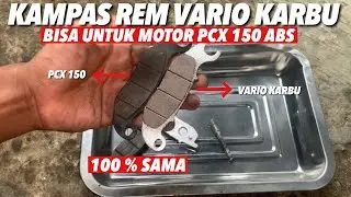 GANTI KAMPAS REM DEPAN HONDA PCX 150 ABS PAKAI PUNYA NYA VARIO KARBU !!