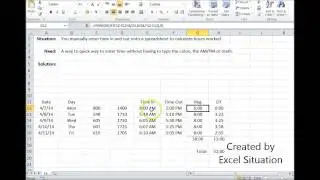 Excel hours worked